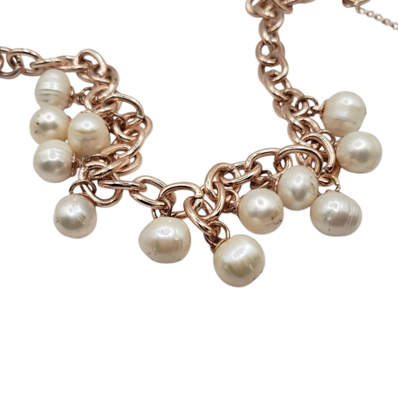 Mestige Elegant Freshwater Pearl Goldtone Chain Necklace - Picture 7 of 12